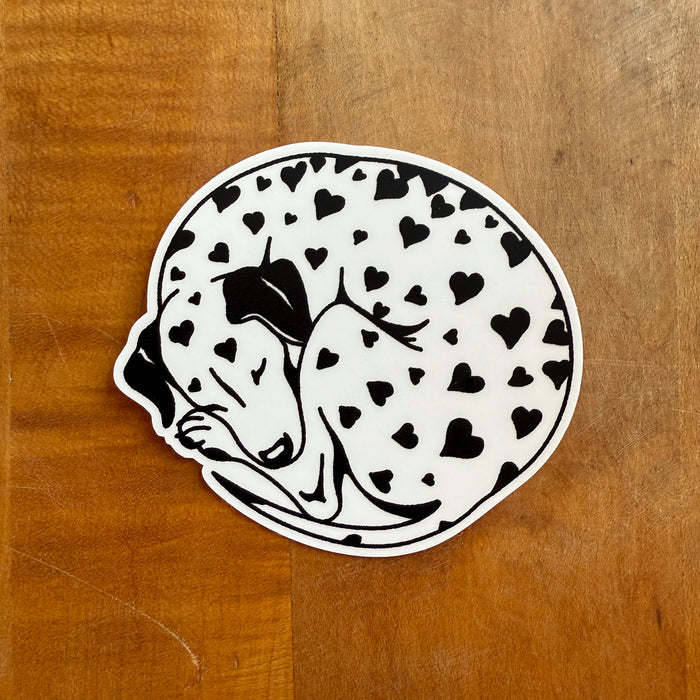 Dalmatian Hearts Matte Sticker