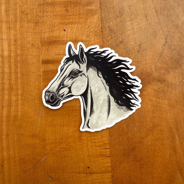 Gray Horse Matte Sticker