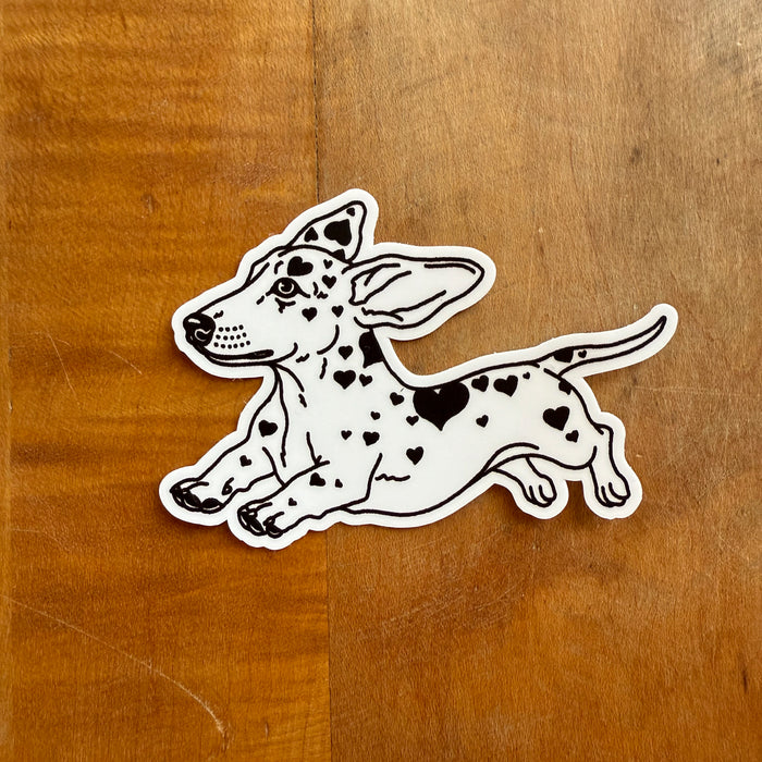 Dachshund Hearts Matte Sticker