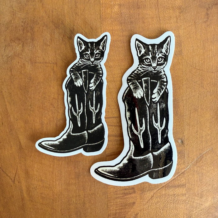 Western Kitten Boot Stickers - 2 PACK