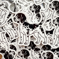 Beagle Hearts (Black) Glossy Sticker