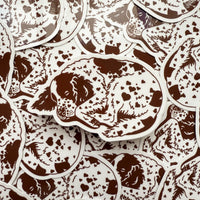 Spaniel Hearts (Brown) Glossy Sticker
