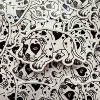 Pit Bull Hearts (Black) Glossy Sticker