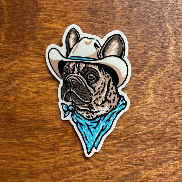 French Bulldog Cowdog Glossy Sticker