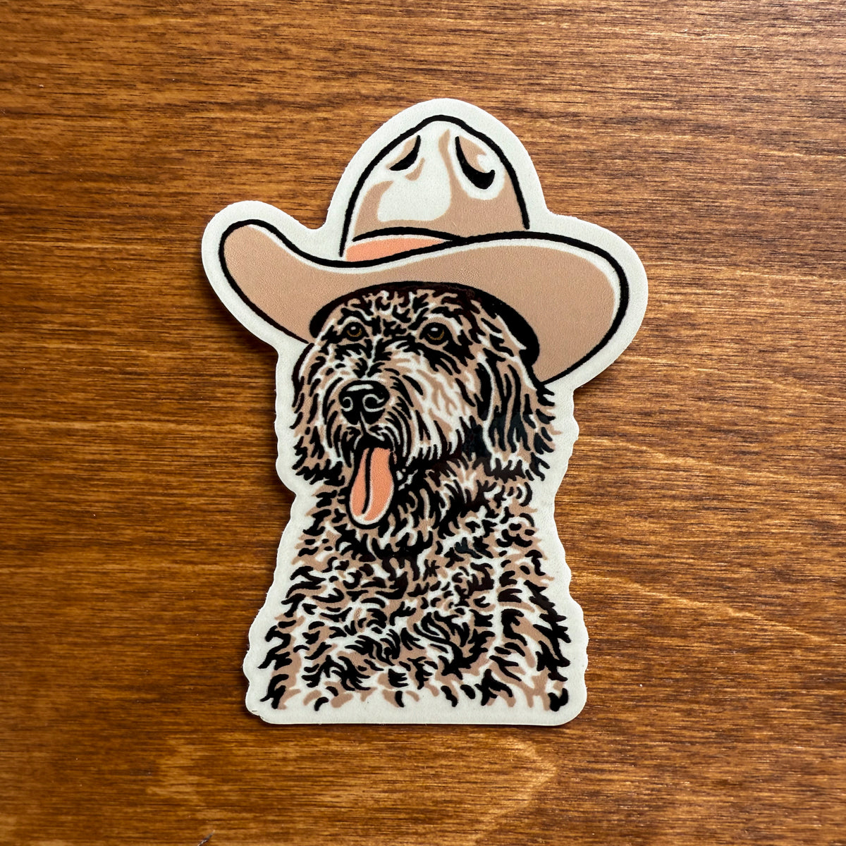 Goldendoodle Cowdog Glossy Sticker