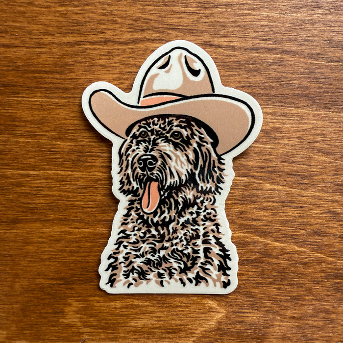 Goldendoodle Cowdog Glossy Sticker