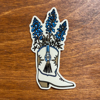 Flower Boot Glossy Stickers - 5 PACK