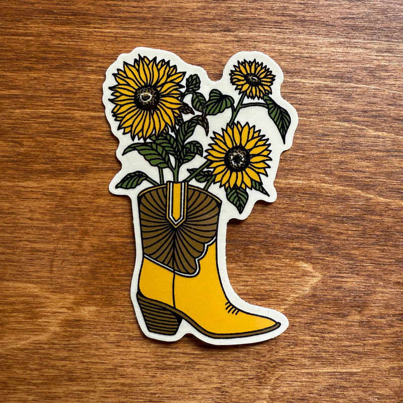 Flower Boot Glossy Stickers - 5 PACK