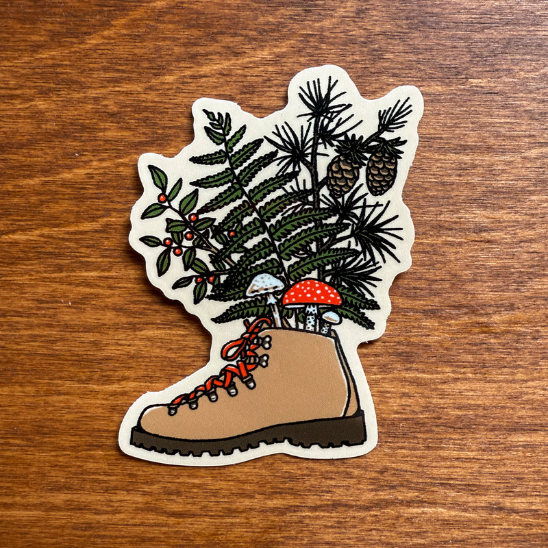 Flower Boot Glossy Stickers - 5 PACK