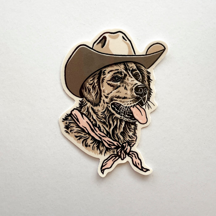 Golden Retriever Cowdog Glossy Sticker