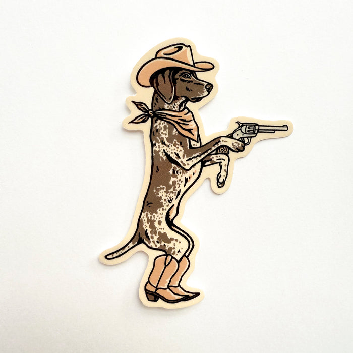 German Shorthaired Pointer Outlaw Glossy Sticker