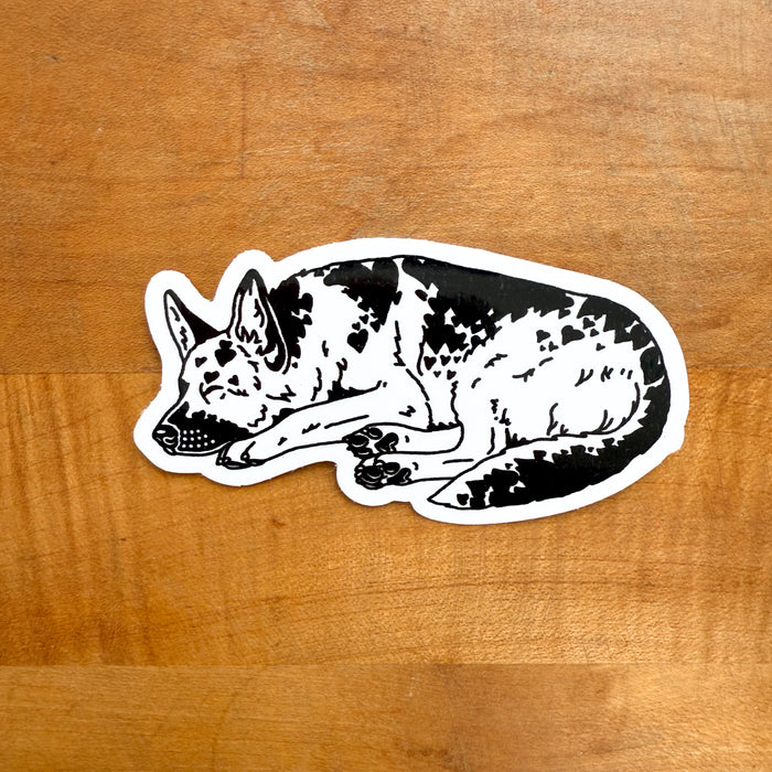 German Shepherd Hearts (Black) Glossy Sticker