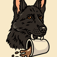 Coffee German Shepherd (Charcoal) Giclée Print