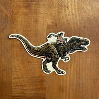 T-Rex Cowboy Glossy Sticker