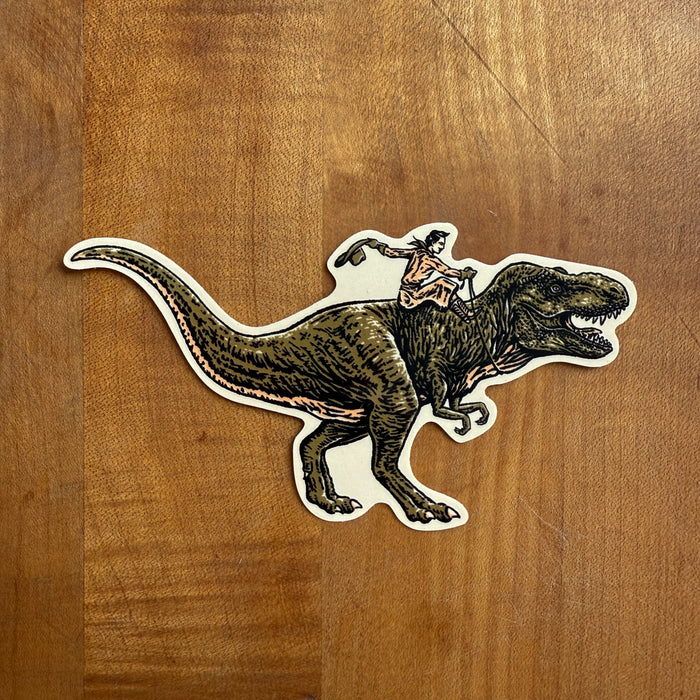 T-Rex Cowboy Glossy Sticker