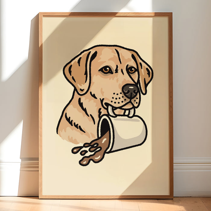 Coffee Yellow Lab Giclée Print