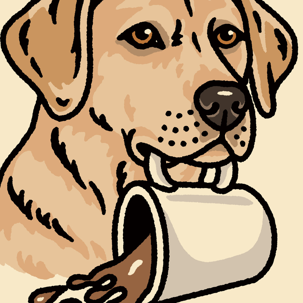 Coffee Yellow Lab Giclée Print