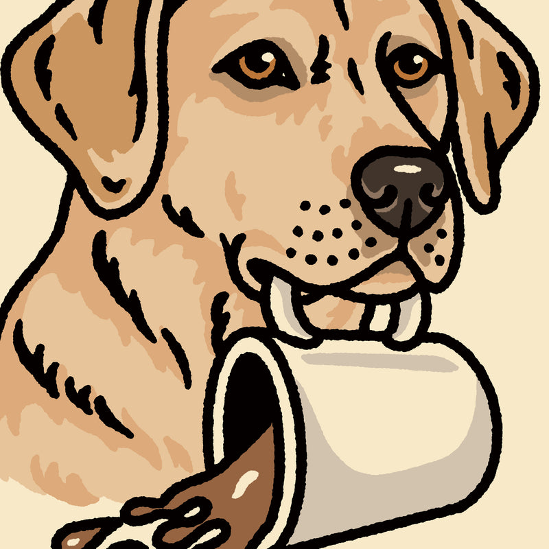 Coffee Yellow Lab Giclée Print