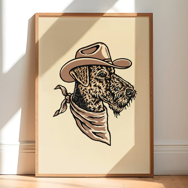 Airedale Cowdog Giclée Print- 16x20