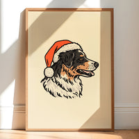Aussie (Tri Black) Christmas Giclée Print