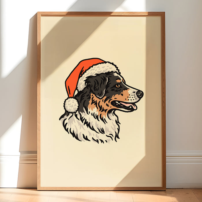 Aussie (Tri Black) Christmas Giclée Print