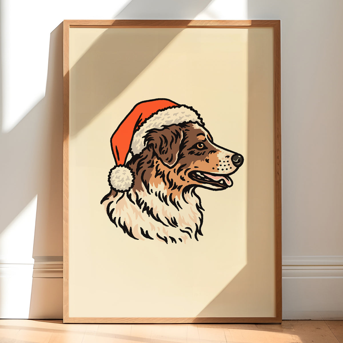Aussie (Tri Red) Christmas Giclée Print