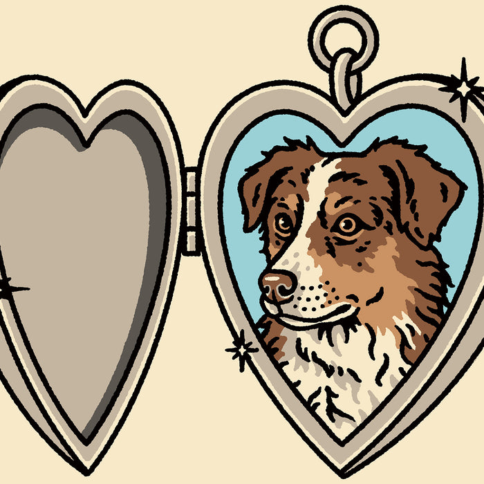 Aussie Tri Red Locket Giclée Print