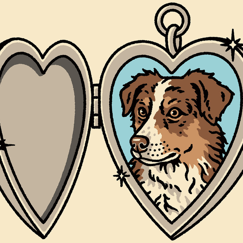 Aussie Tri Red Locket Giclée Print