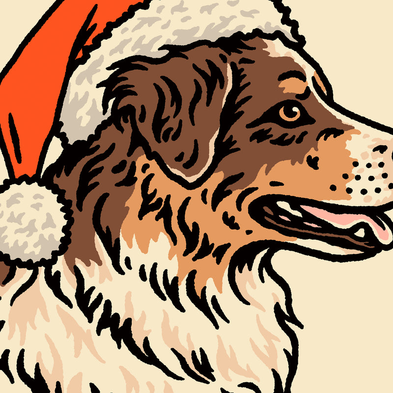 Aussie (Tri Red) Christmas Giclée Print