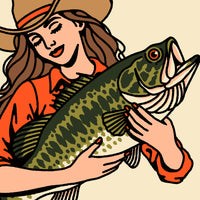 Largemouth Bass Cowgirl 1 Giclée Print