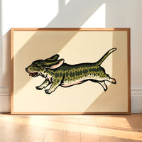 Basset Hound Bass Trout Giclée Print