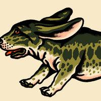 Basset Hound Bass Trout Giclée Print
