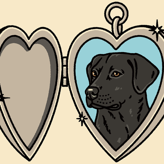 Black Lab Locket Giclée Print