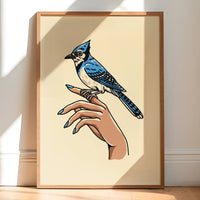 Blue Jay Hand Giclée Print