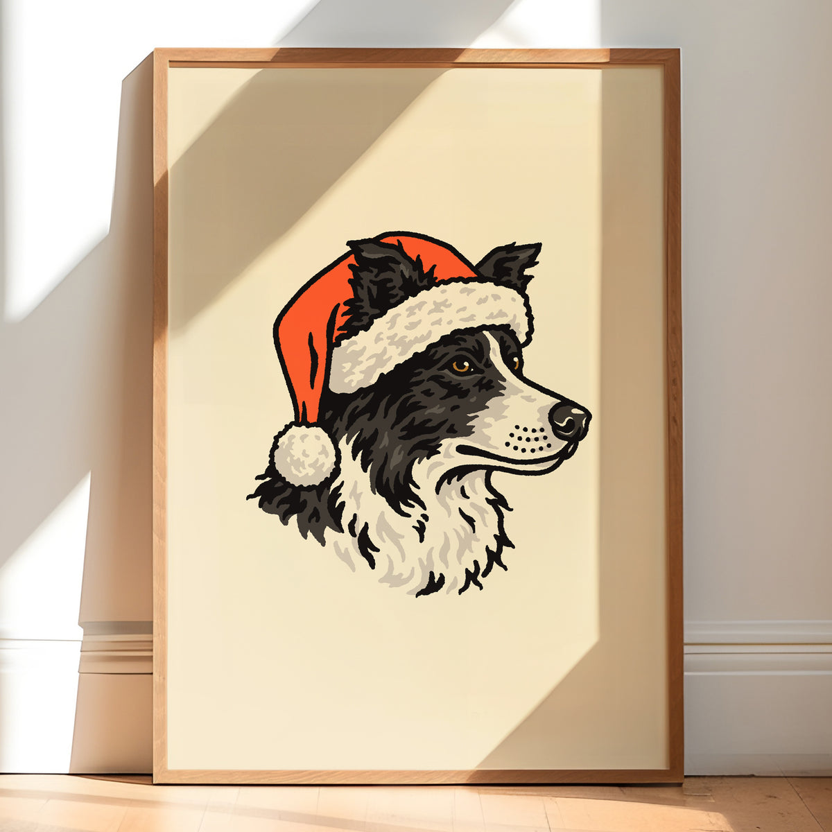 Border Collie Christmas Giclée Print