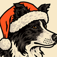 Border Collie Christmas Giclée Print