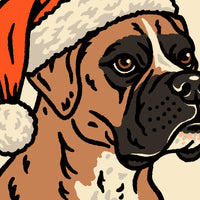 Boxer (Fawn) Christmas Giclée Print