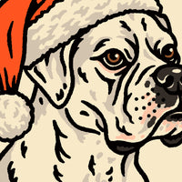Boxer (White) Christmas Giclée Print