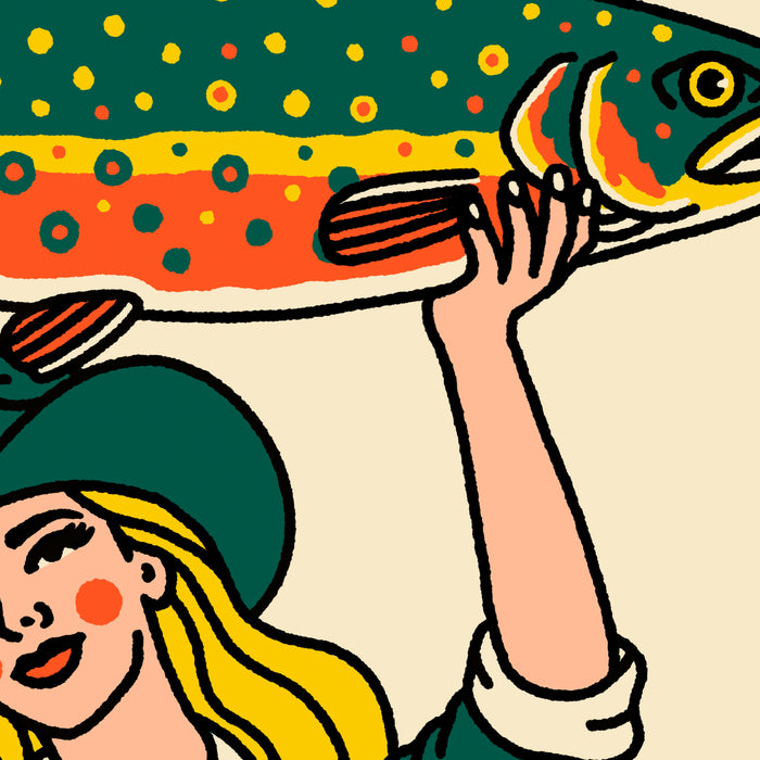 Brook Trout Cowgirl Giclée Print