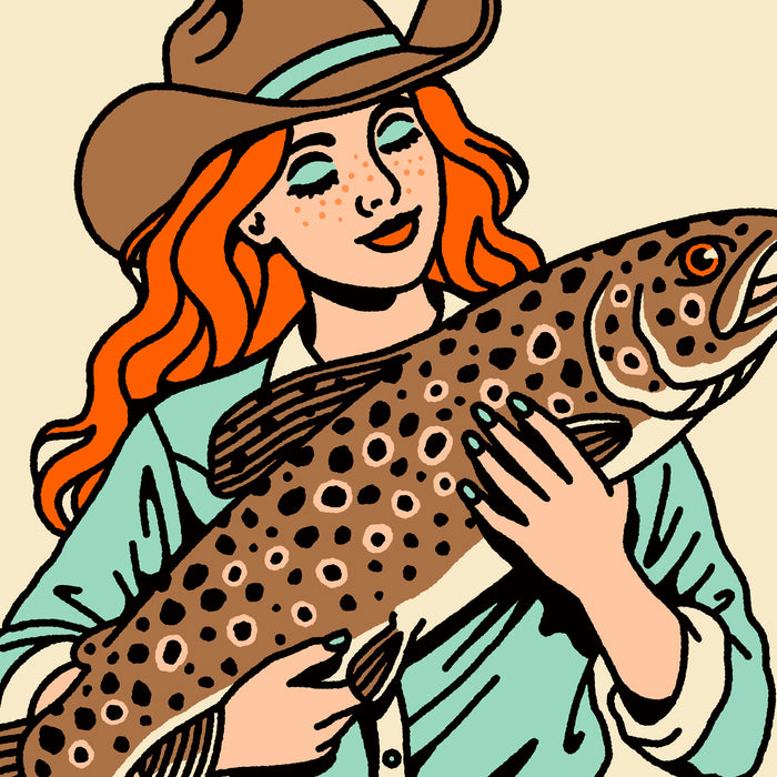 Brown Trout Cowgirl 2 Giclée Print