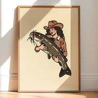 Catfish Cowgirl 1 Giclée Print