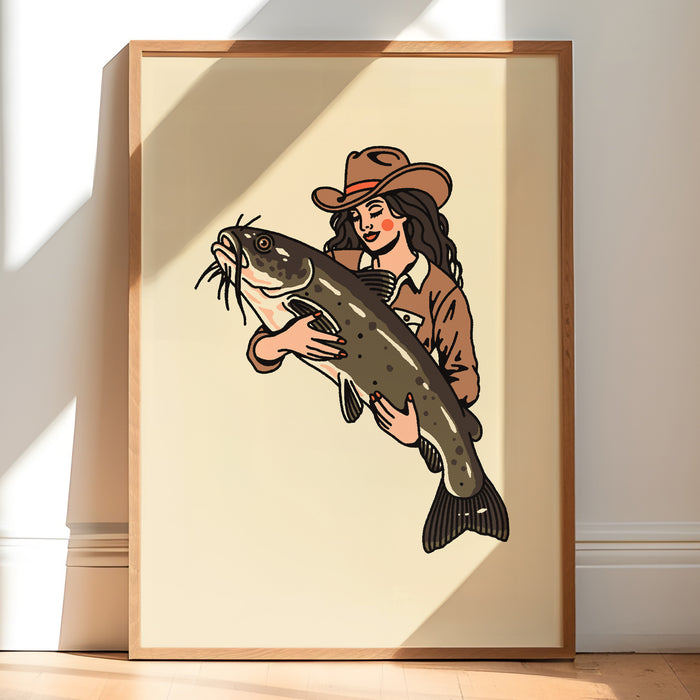Catfish Cowgirl 1 Giclée Print