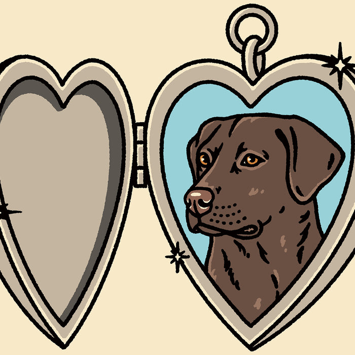 Chocolate Lab Locket Giclée Print