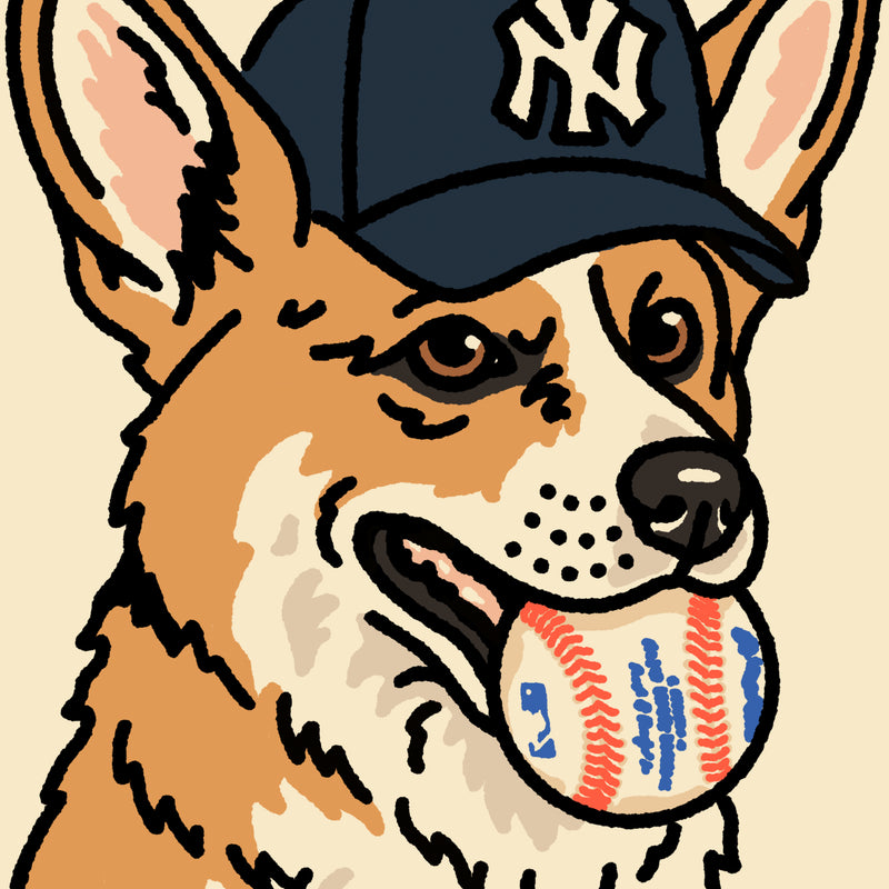 Playoff Pup New York Corgi Giclée Print