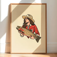 Cutthroat Trout Cowgirl 1 Giclée Print