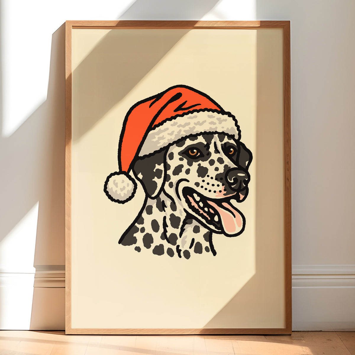Dalmatian (Black) Christmas Giclée Print