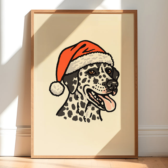 Dalmatian (Black) Christmas Giclée Print