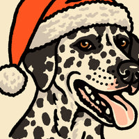 Dalmatian (Black) Christmas Giclée Print