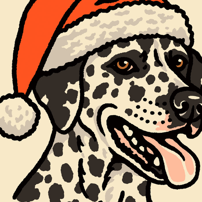 Dalmatian (Black) Christmas Giclée Print