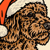 Goldendoodle (Darker) Christmas Giclée Print